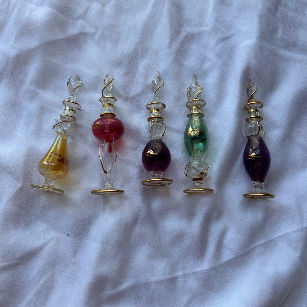 Elegant Multicolor Glass Perfume Bottle Set